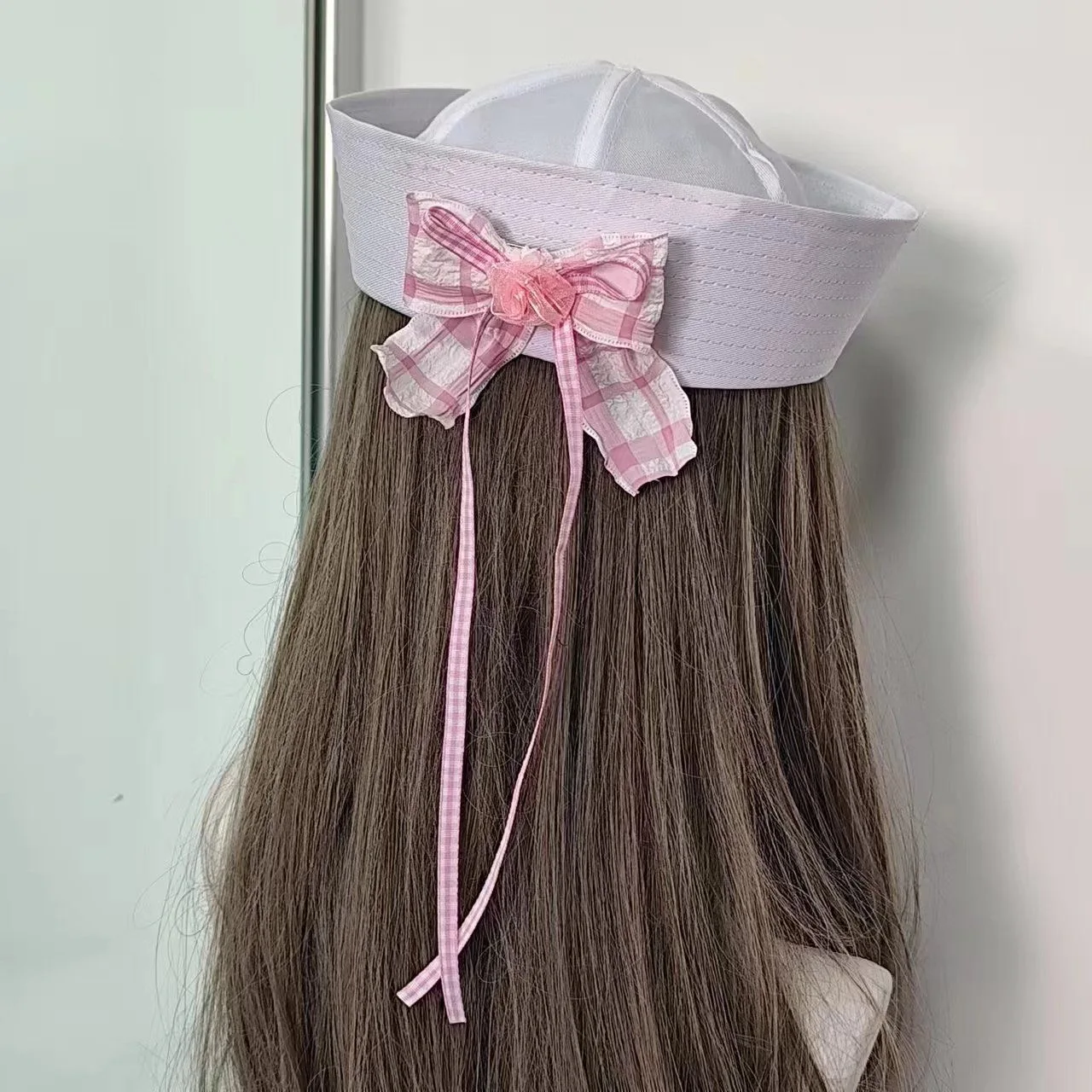 Zoete Balletten Stijl Bloem Plaid Boog Baret JK Sailor Cap Harajuku Y2K Vrouwen Caps Lolita Meisje Handgemaakte Decoratieve Hoed