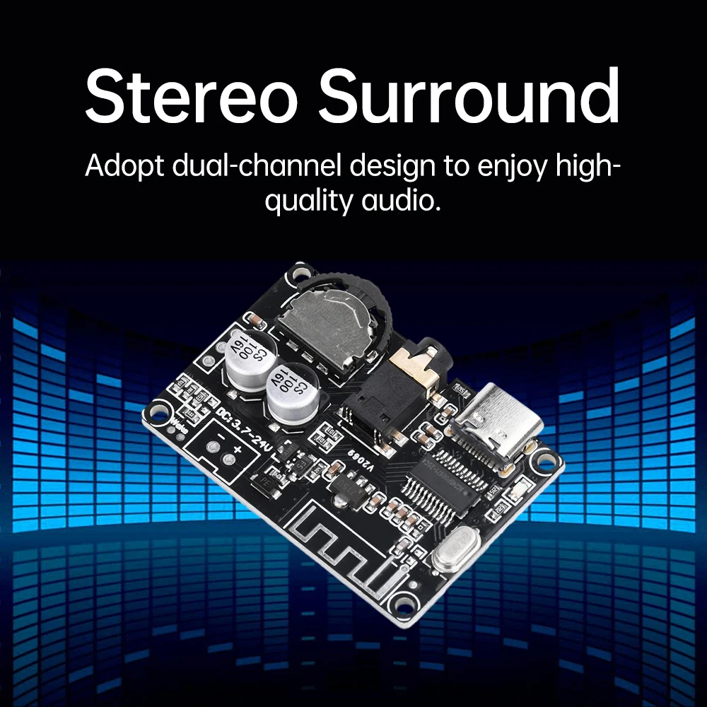 Type C Micro USB Audio Receiver Board Bluetooth-compatible 5.0 MP3 Lossless Decoder Board Wireless Stereo Music Module XY-WRBT