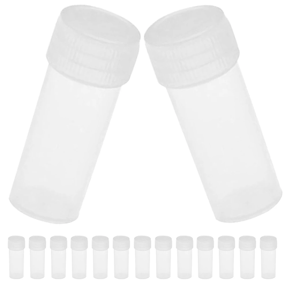 

100pcs 5Ml Empty Sample Travel Bottle Powder Organizer Sealing Bottle Plastic Test Tubes Lab Test Tubes Small Bottles With Caps
