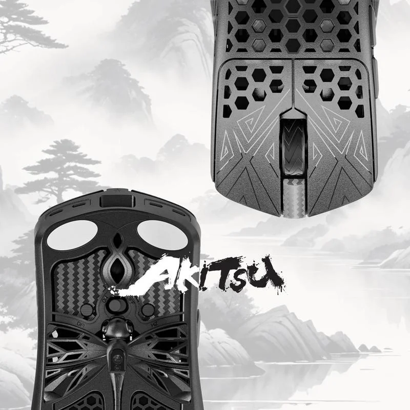 Vancer Akitsu Gaming Mouse Carbon Fiber 38g Lightweight PAW3395 8k Low Latency Receiver Screen High Performance Esports Mouse