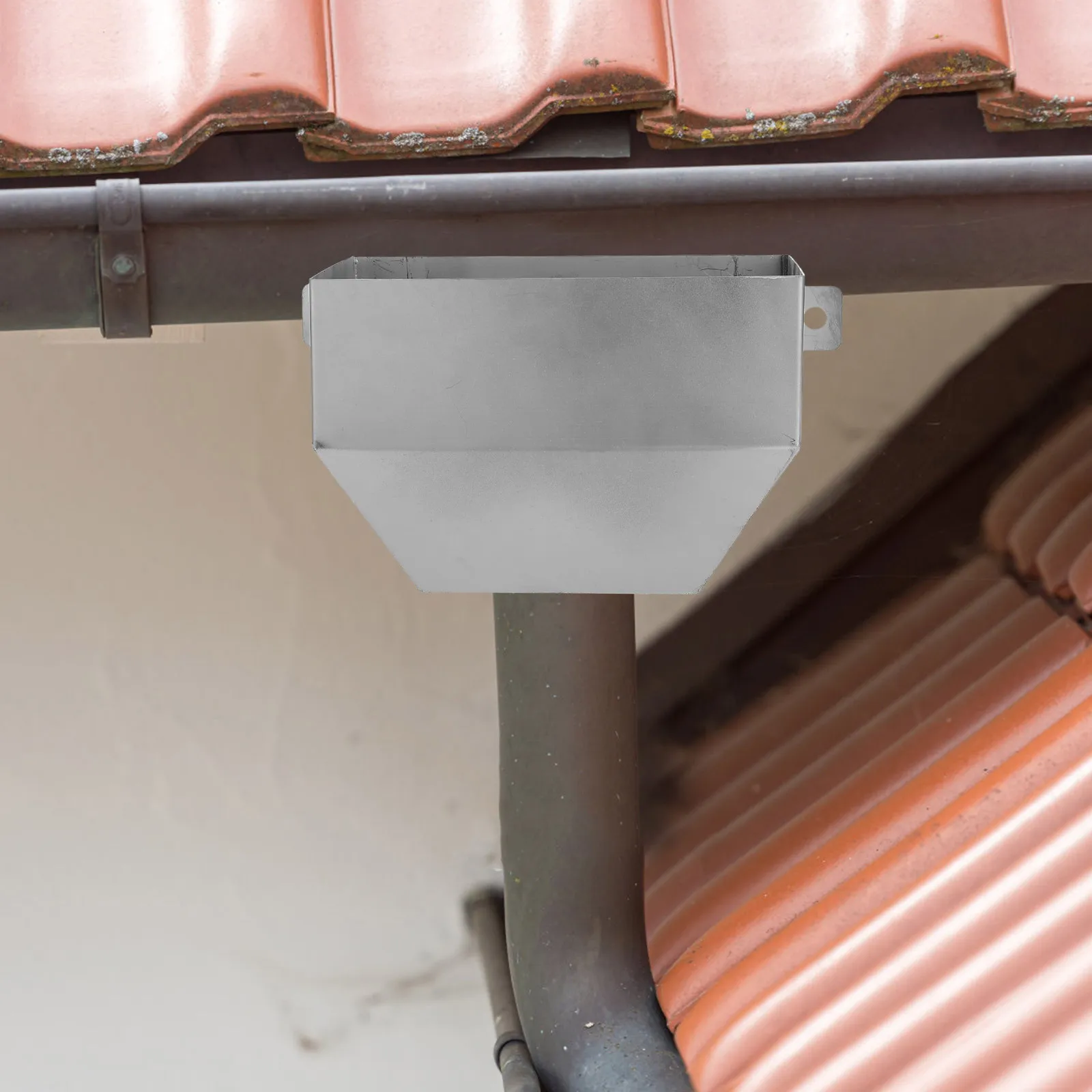 Stainless Steel Roof Drain 304 Flat Downspout Adapter 76Mm Rain Gutter Connector Home Drain Pipe Drainage Adapter Water Drop