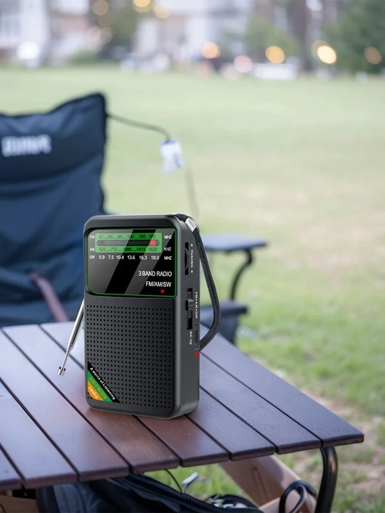 for Senior Home Walking Emergency Pocket Radio FM AM SW Radio Built-in Speaker Transistor Type-C Rechargeable Player