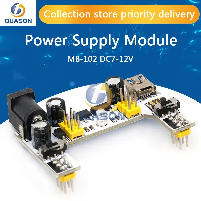 1PCS Breadboard Power Supply Module /mb102 white Breadboard Dedicated Power Module 2-way 3.3V 5V MB-102 Solderless Bread Board