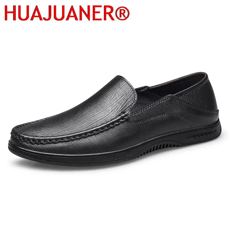 

Men Genuine Leather Shoes High Quality Casual Shoes Man Designer Shoes Zapatos De Hombre Slip-On Luxury Loafers Brand Male Shoes