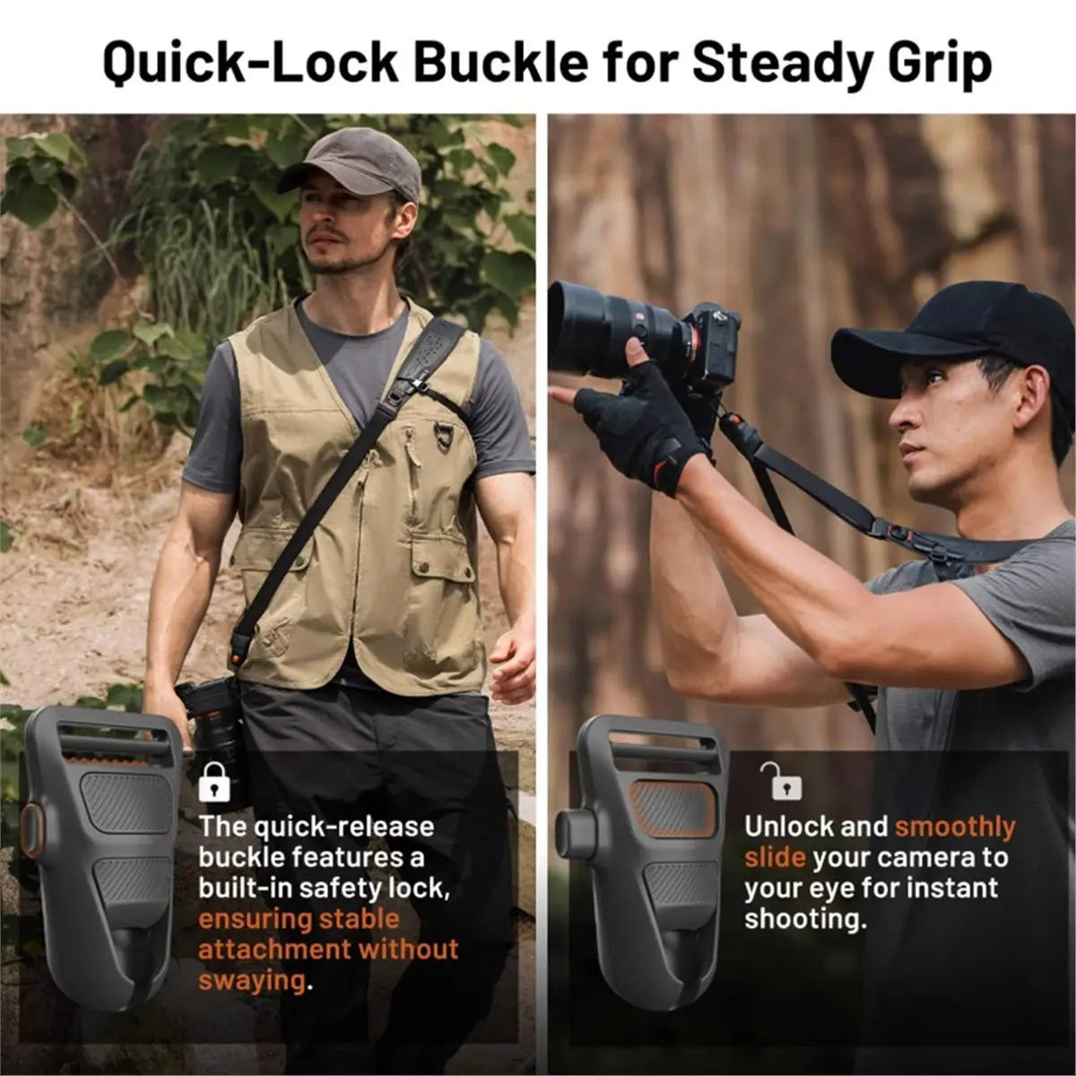 *N21R Camera Strap Pro Quick Release Heavy Duty Camera Shoulder Strap with Detachable Underarm Strap Black