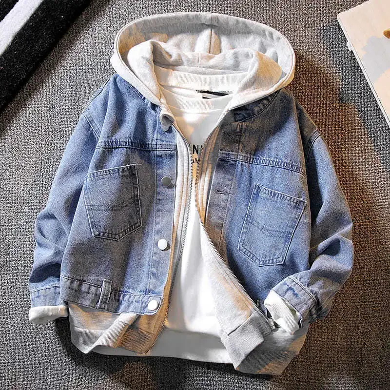 Spring Clothes Kids Jacket Girls  Boys Denim Jacket Children Clothes Outerwear Boys Jeans Hooded Coats Baby Clothes Chic