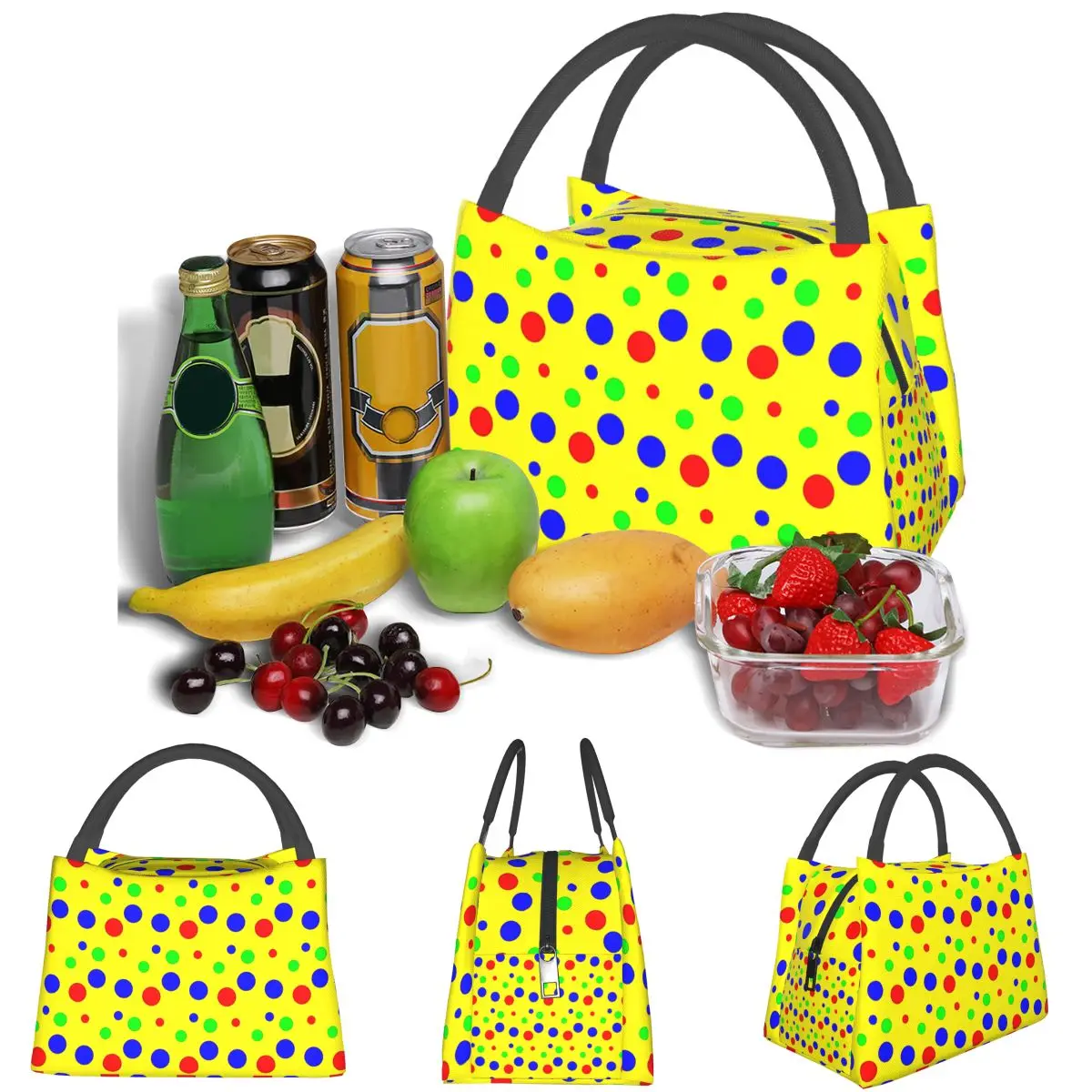 Spotty Bag Mr Tumble's Spotty Lightweight Handheld Insulated Lunch Bag Large Capacity for Adults Students Travel Picnic