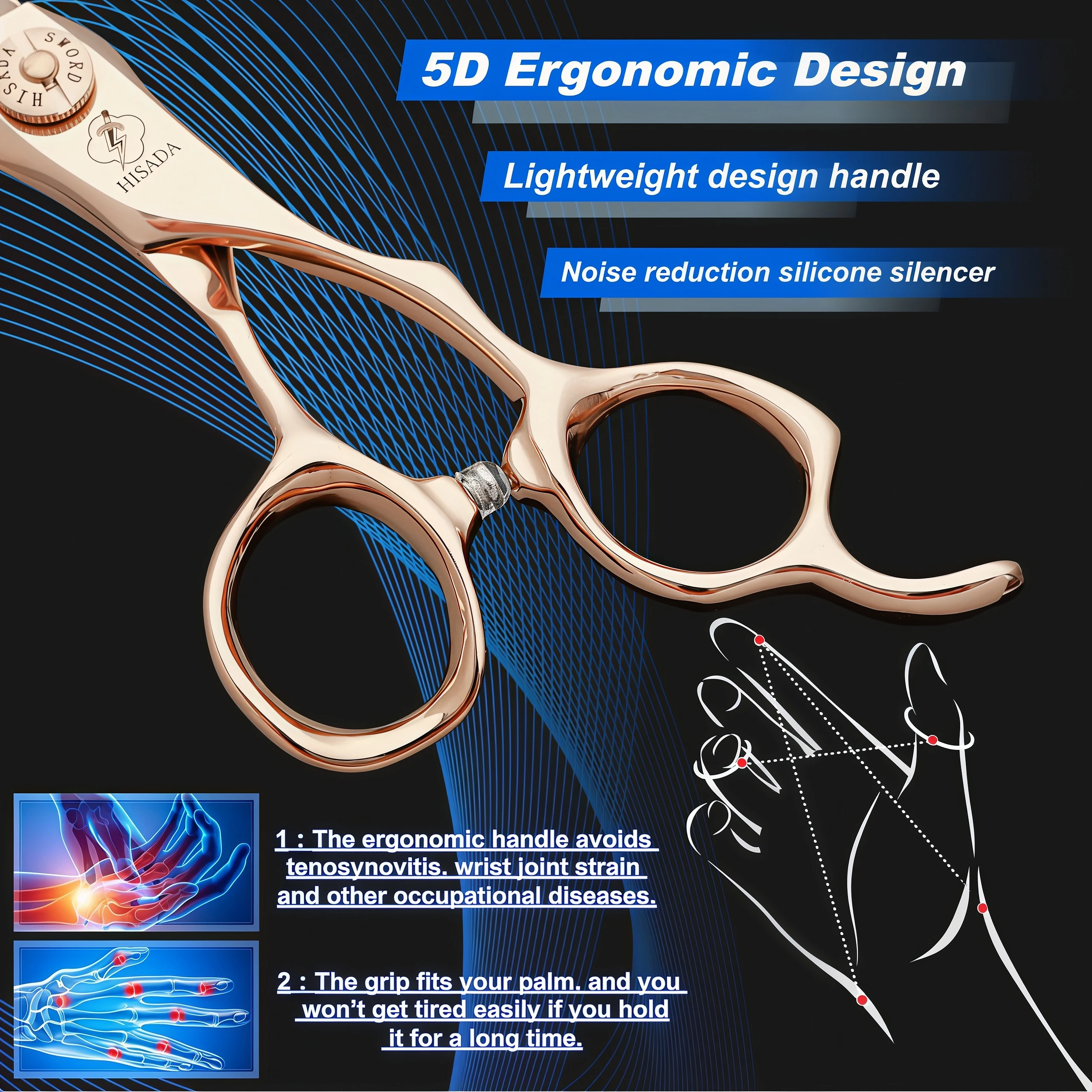 Hisada Professionelle Friseurscheren, Spezielle Haarschneidewerkzeuge Für Friseursalons, Effilierscheren, Haarscheren Sb5383Ee9855148Fe98E24D9Eed067038C