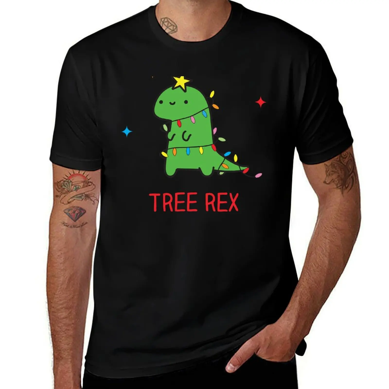 

Tree Rex, Christmas dinosaur T-Shirt man t shirt graphic men t shirt cotton 100% t shirt man luxury T-shirt
