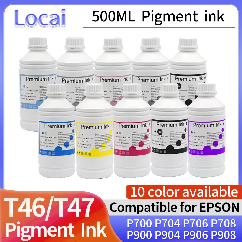 500ML Pigment Ink T47A1 T46A1 T46S Compatible For EPSON SureColor SC-P700 P704 P706 P708 P900 P904 P906 P908 Printer Refill Ink