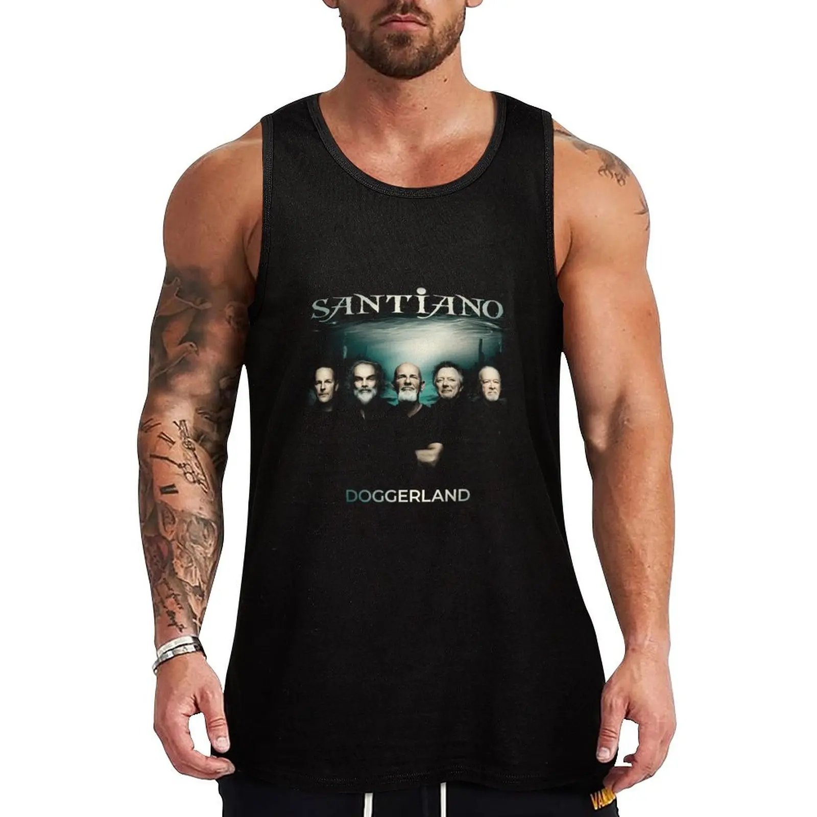 

SANTIANO BAND Tank Top Gym wear sleeveless man shirts gym clothing bodybuilding t shirt