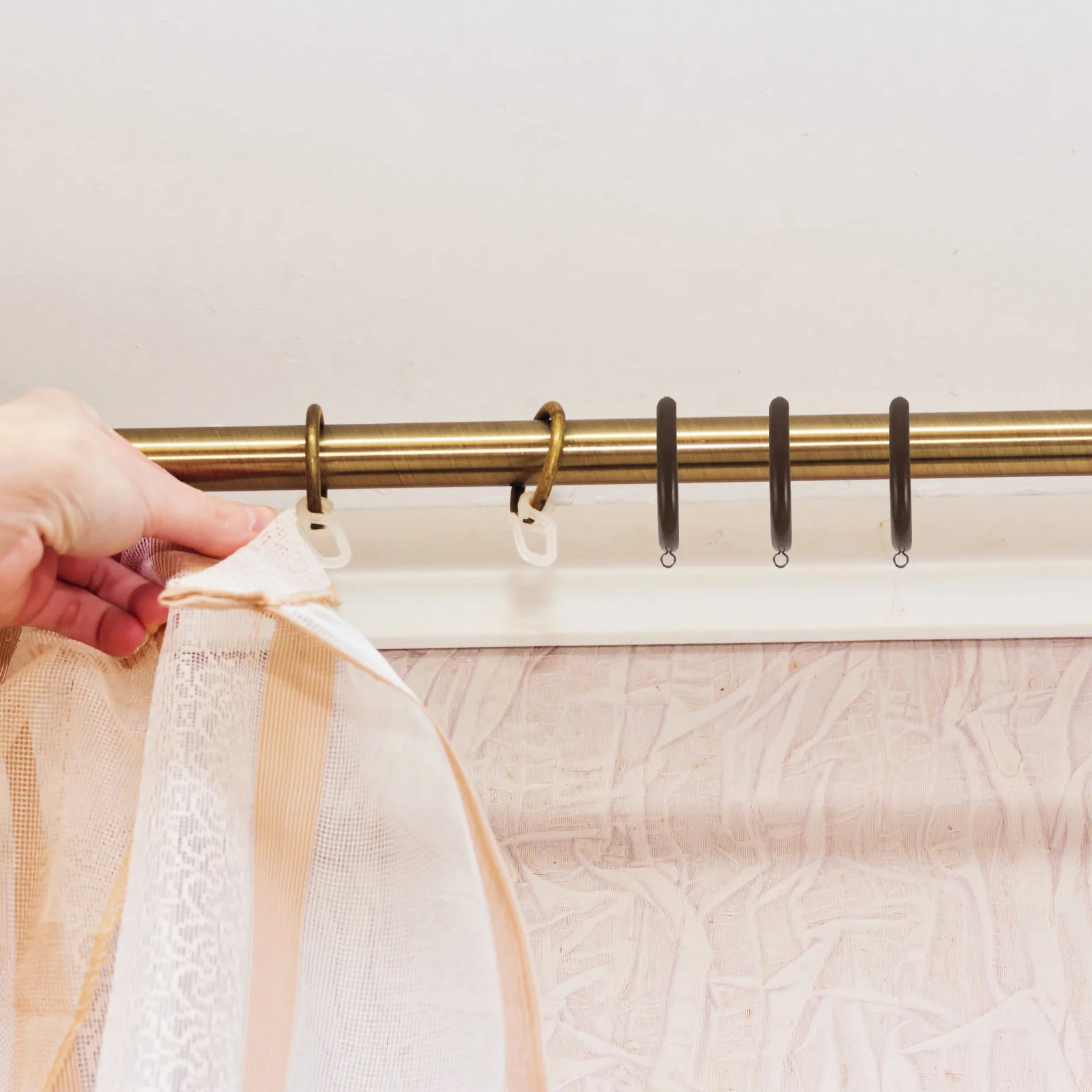 

6pcs Wooden Natural Wood Drapery Rod For Roman Rods Easy Install Home Decor Upgrade Rings Wooden Drapery Curtain Ring Wood