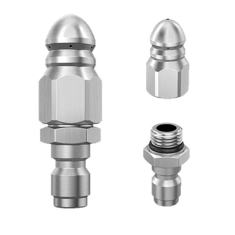 Water Jet High Pressure Sprayer Nozzle Clean Sewer 1/4" Stainless Steel Pressure Washer Quick Plug Drain Hose Nozzle Tool Water view 5
