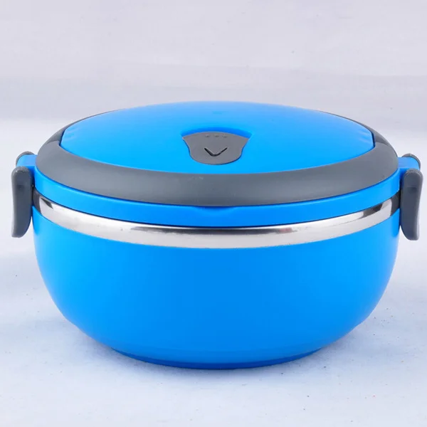 

Blue Single-Layer Stainless Steel Lunch Box Thermal Insulation Food Container Portable Handle Easy Carry for School Office