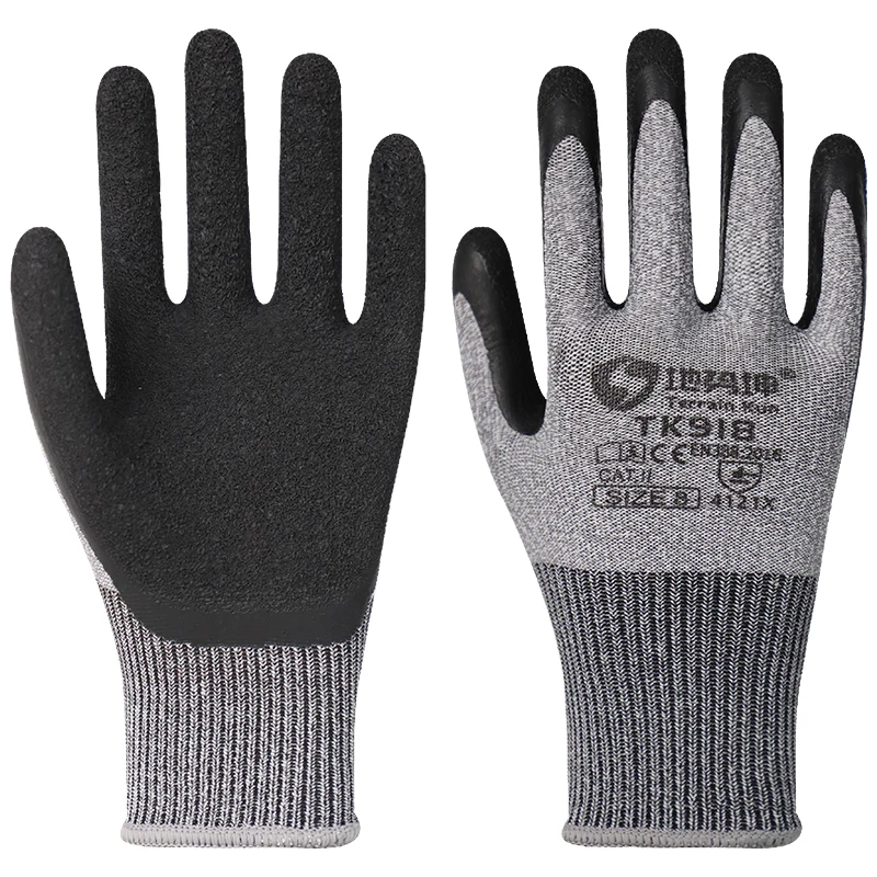 

Latex Coated Work Gloves, Polyester Lined, Non-Slip Abrasion Resistant, Breathable Odorless for Construction, Labor, Workshop