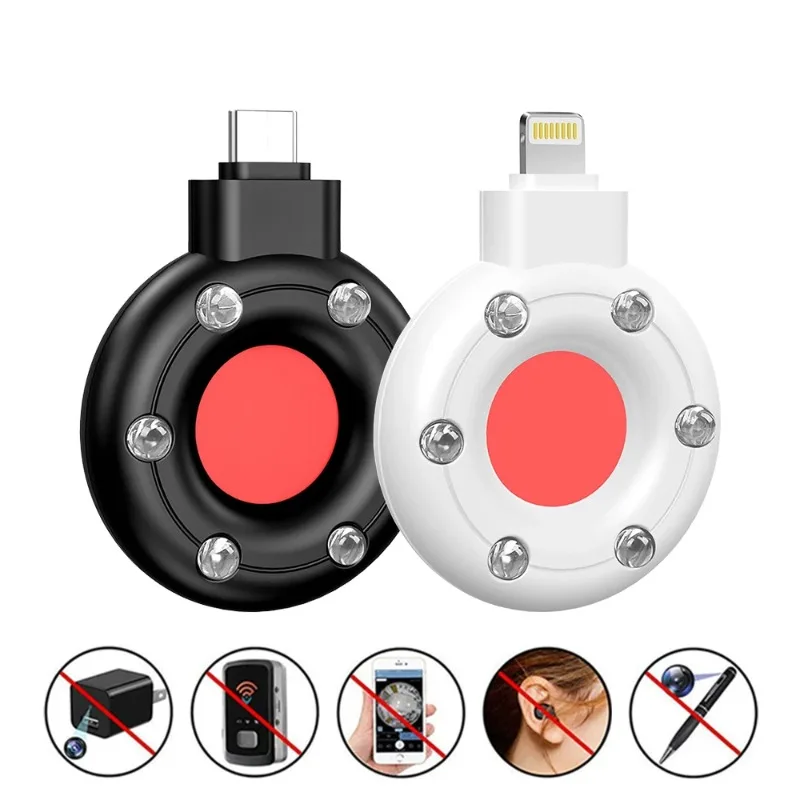 Draagbare cameradetector Rf-detector IR-alarm voor buitenreizen Hotelverhuur Anti Secure Candid Hidden Camera Finder Led-licht