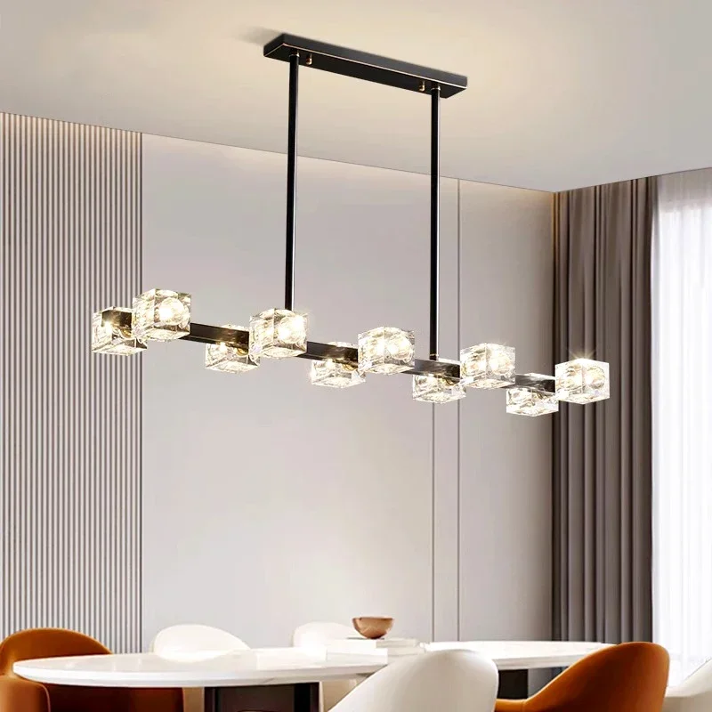 modern crystal led chandelier for living room minimalista pendant lights sala de jantar loft decoracao home 01