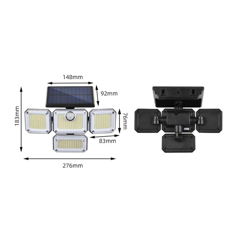 1 Stuk Buitenwandlamp Inductieve Garage Straatlantaarn Led Verstelbare 4 Kops Schijnwerpers Tuin Tuin Straatverlichting