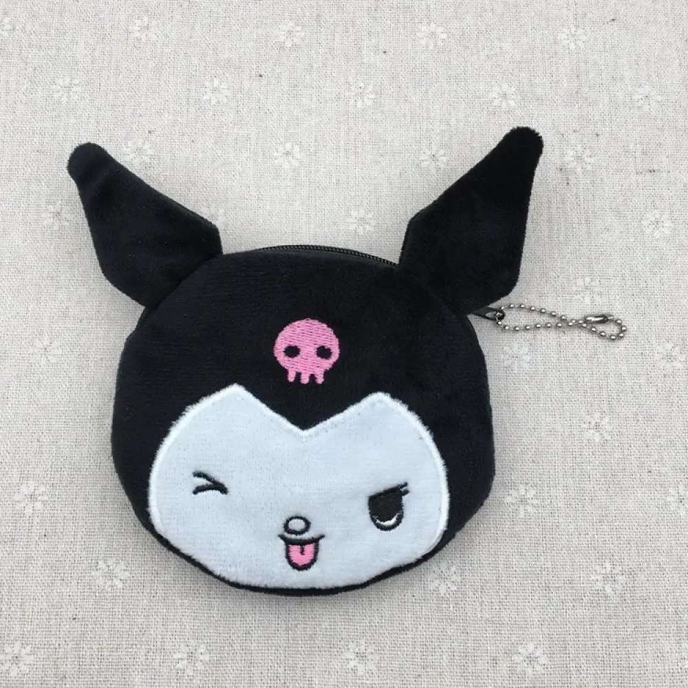 Simpatico portafoglio in peluche Sanrio Hello Kitty Kuromi portamonete Anime Figure Stitch Bag accessori portachiavi giocattoli per bambini regalo per ragazze Kawaii