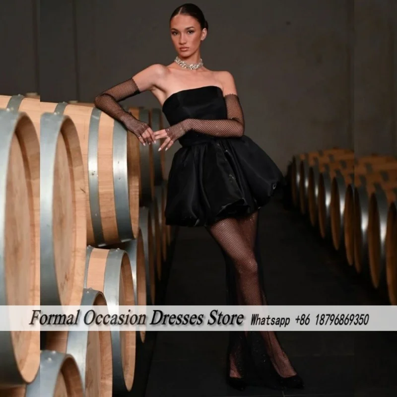 

Black Strapless Birthday Dresses For African Girl Mini Prom Dress Homecoming Gowns Customized Luxury Party Gown Vestido De Festa