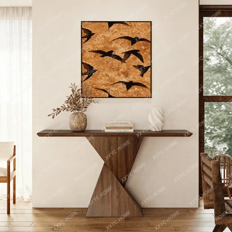 XX2026 New  New Chinese Style Solid Black Walnut Console Table Narrow Entryway Long Table Hallway End View Display Stand