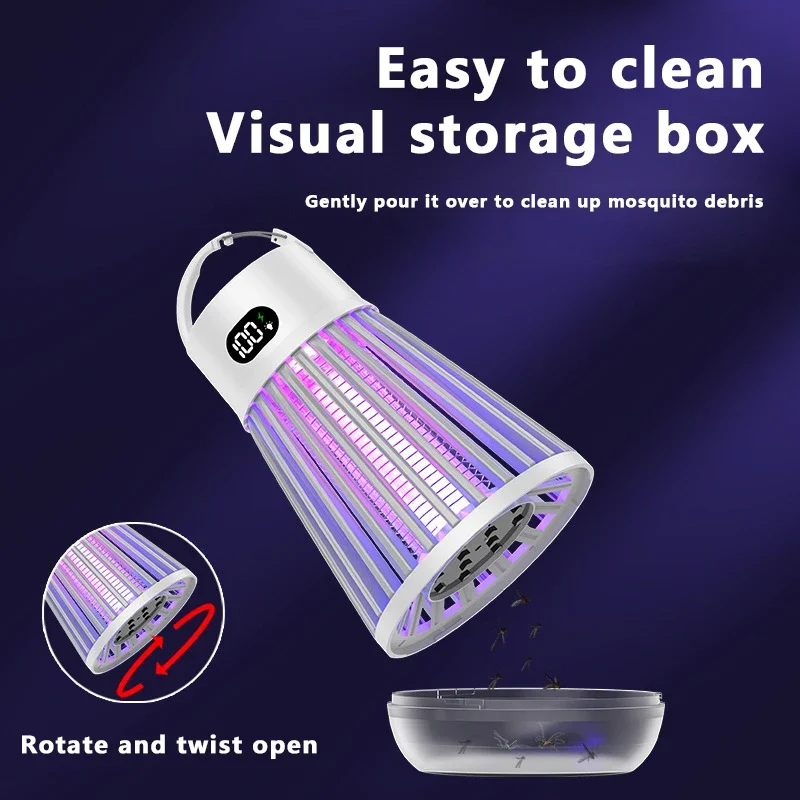 USB Charging Electric Mosquito Lamp Portable Indoor Outdoor 2 in 1 Killer with Safety Shock Feature for Home image 4