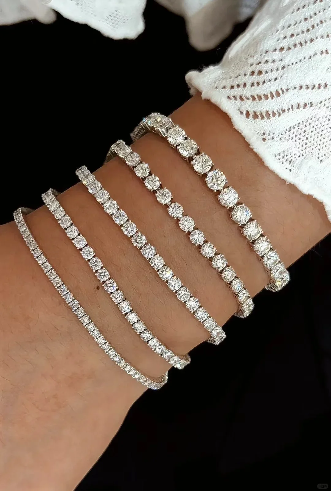 Lab Grown Diamond CVD HPHT tennis bracelet 3mm 14K white gold 18cm