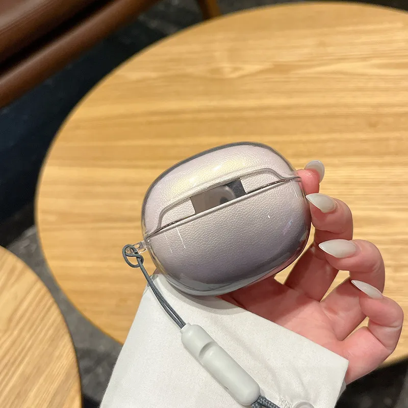 Przezroczyste etui na słuchawki HONOR CHOICE Earbuds Clip 2 Pro (2026) Odporne na wstrząsy, gradientowe czarne, miękkie etui ochronne z TPU z karabińczykiem. — zdjęcie produktu 4