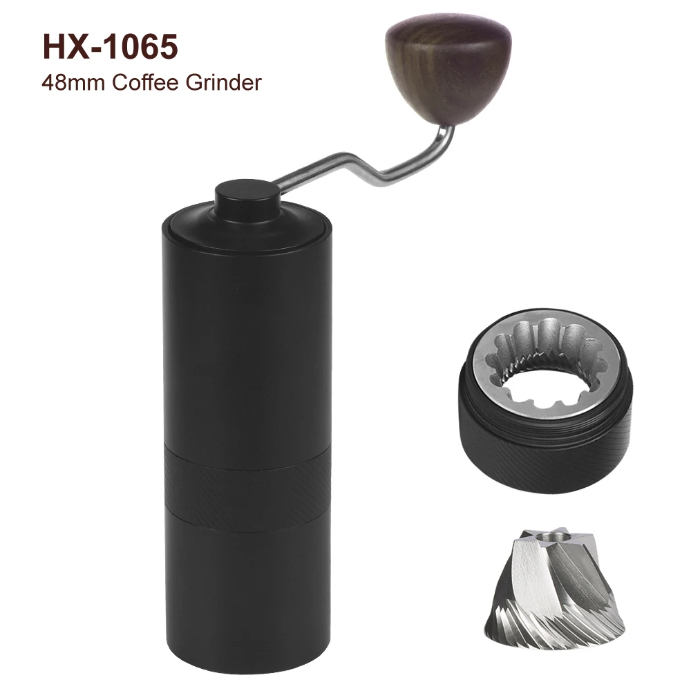 Black 30g Capacity Manual Coffee Grinders 48mm Titanium Conical Burr Hand Coffee Mill Portable Outdoor Coffee Girnder Manual