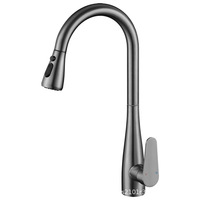 All-copper kitchen pull-out faucet, sink sink, splash-proof sink, cold and hot water kitchen pull-out faucet