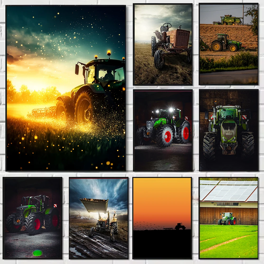 Farming Agriculture Pictures - Seni Abstrak Traktor Bekerja di Ladang
