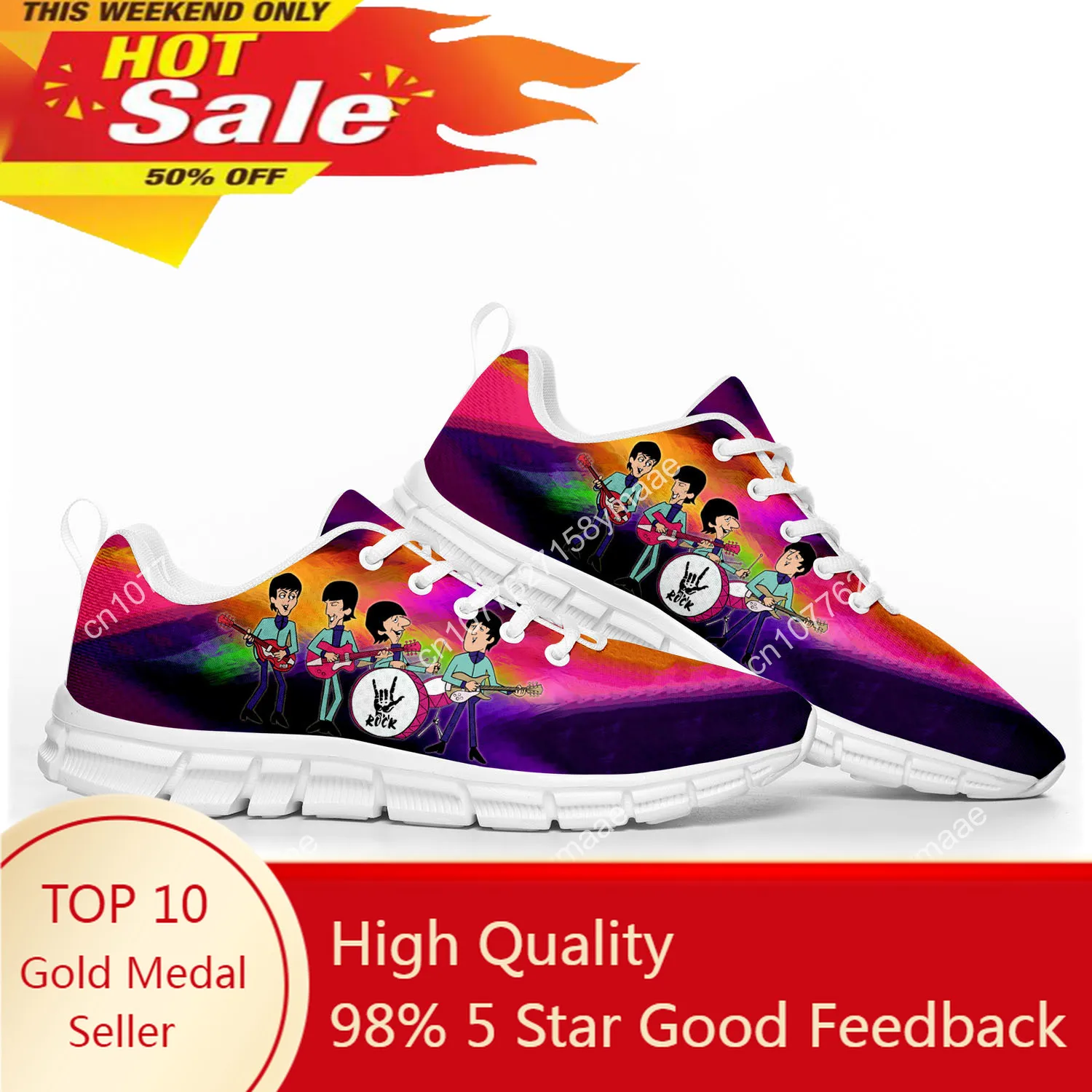 Handsome Musician Sports Shoes High Quality Mens Womens Teenager Kids Children Beatle Sneakers Customize DIY Couple Shoe White