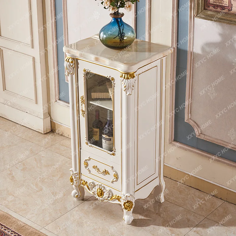 

Мраморный шкаф цвета слоновой кости Baijiu со стеклянными декоративными вставками, полностью из массива дерева.