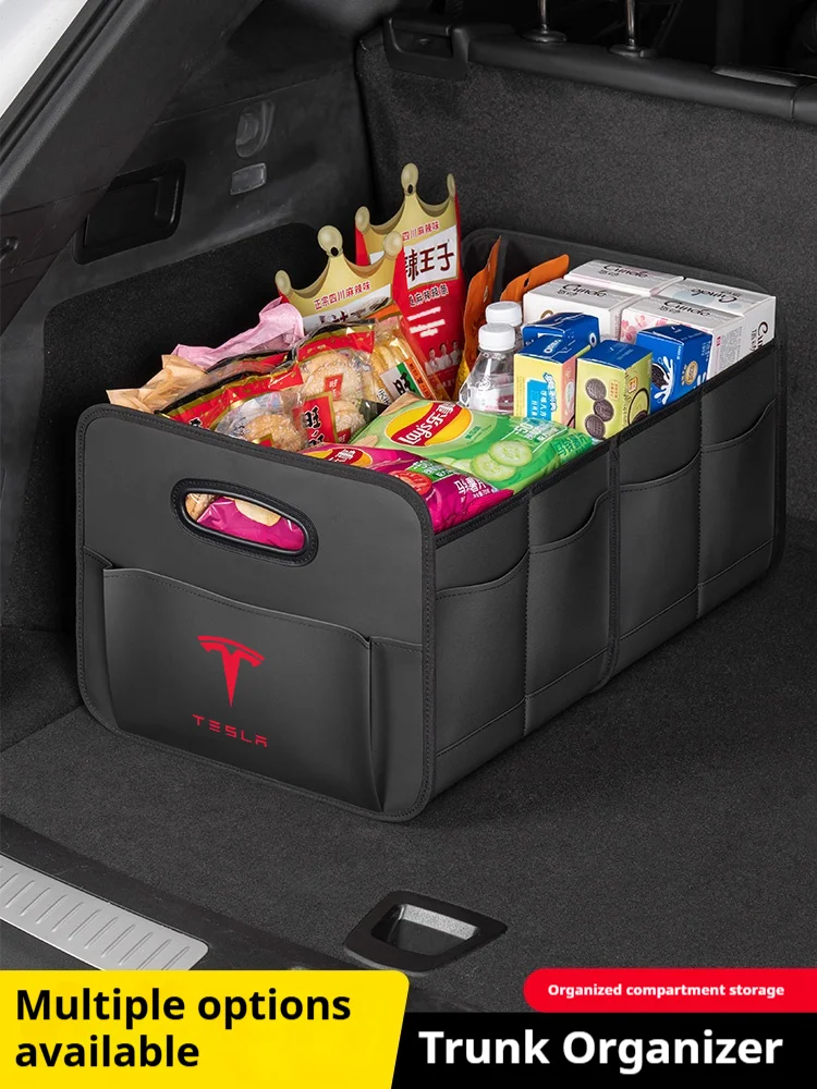 

Car Trunk Foldable Storage Box Large Capacity Storage Bag For Tesla Model 3 Model X Model S Model Y Cybertruck auto Accessories