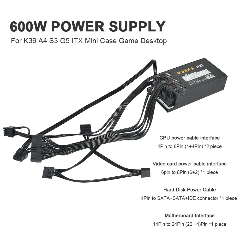 ENP-7660B Fuente 600W Modular Flex ATX 1U Gaming - imagen 2
