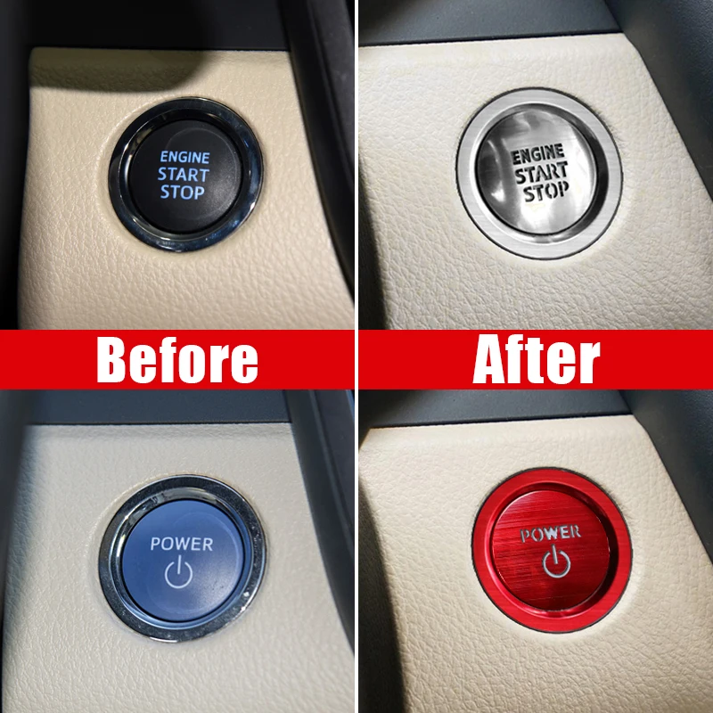 For Toyota RAV4 XA50 2019 2020 2021 2022 2023 2024 2025 Hybrid Car Start Stop Engine Ignition Push Button Cover Trim Sticker