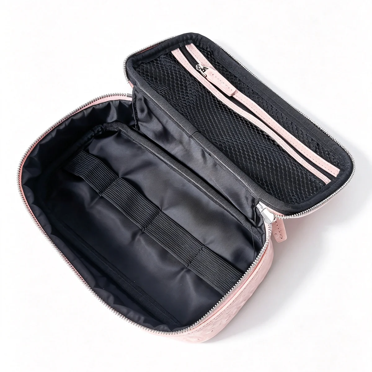 Neue Kosmetiktasche aus Straußenleder, tragbarer Reise-Kosmetik-Organizer, schneeweiß, für Damen, Handtasche, Toilettenartikel-Etui, Kosmetikbeutel – Detail 10