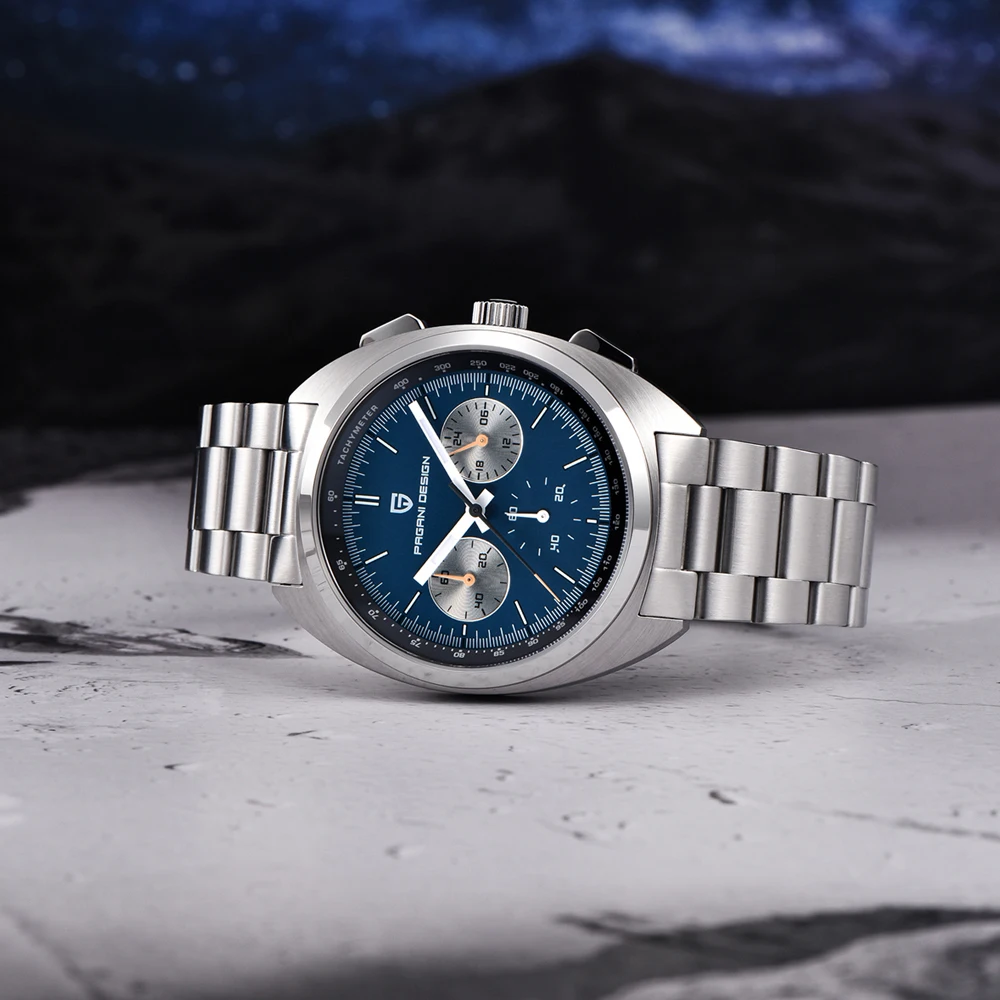 

PAGANI DESIGN men's watches Top luxury Quartz watches Men's VK63 movement Chronograph AR Sapphire Crystal leather men's watches