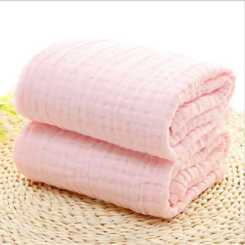 Six layers 100% Cotton Soft Baby Muslin Blanket Lightweight Breathable Swaddling Receiving Blanket for Newborn Bath Towel