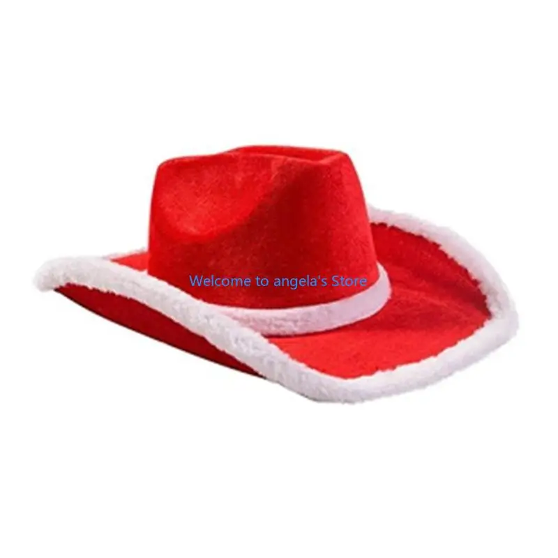 X4YC Santa Suit Cowboy Hat Eyeglasses Bandana Set for Christmas Santa Cosplay