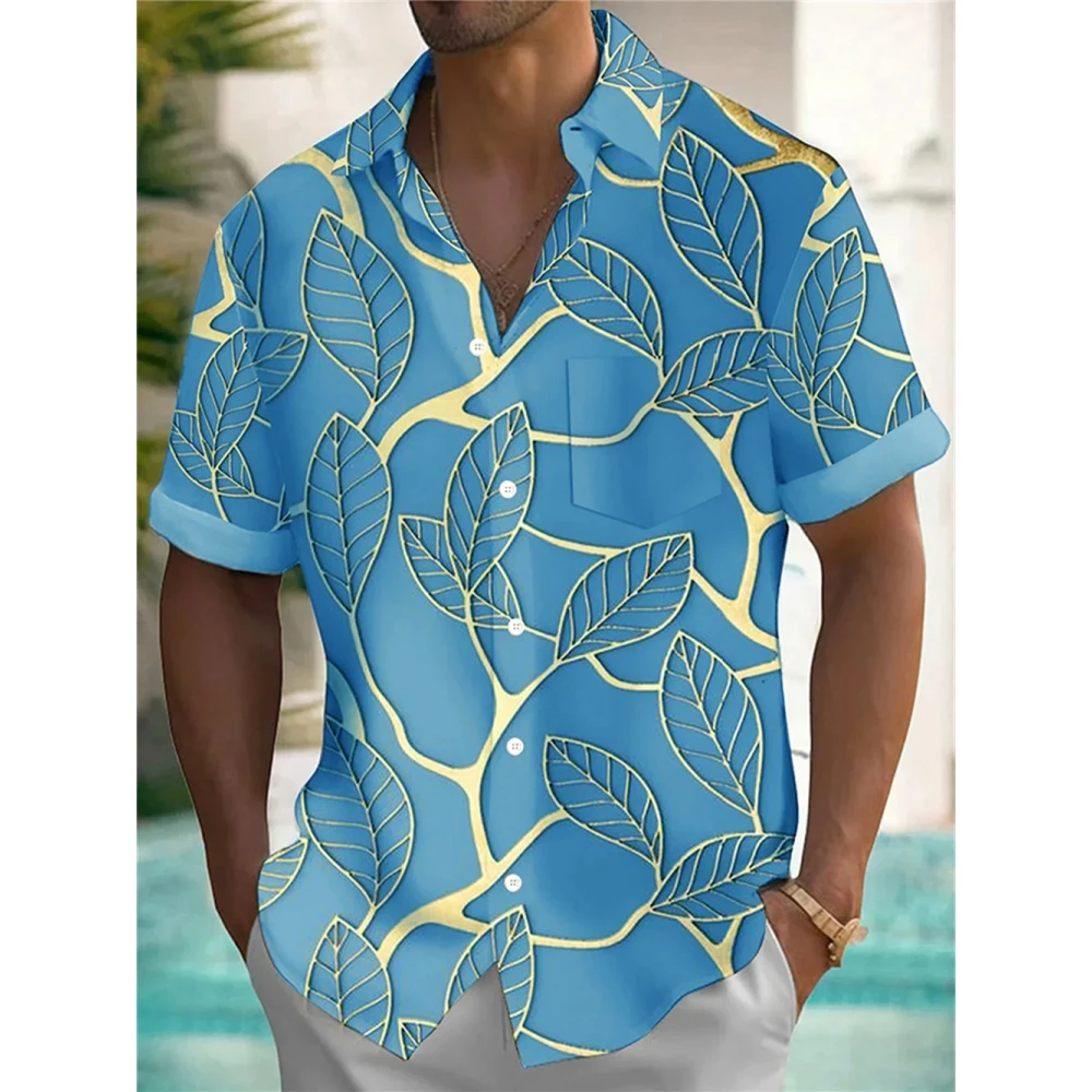 Chemise hawaïenne décontractée à manches courtes pour hommes, impression 3D, chemises respirantes, vêtements d'été