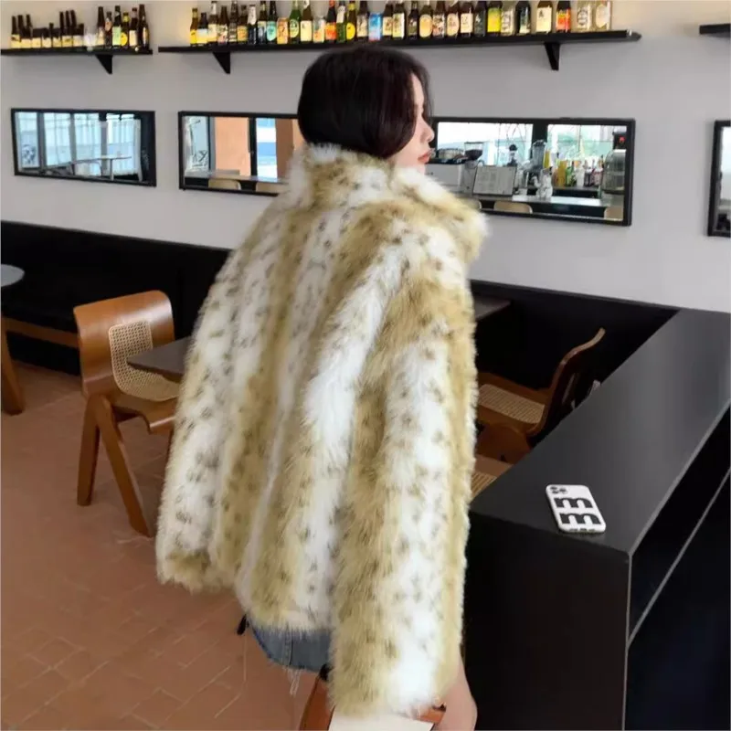 New mixed fur women's coat thick and fluffy clothes