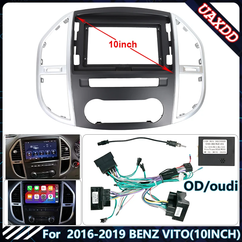 

Для 2016-2019 BENZ VITO 10,1-дюймовый DVD стерео аудио экран мультимедийный видеоплеер CD MP3 MP5 кабели для компакт-дисков рамка жгута проводов