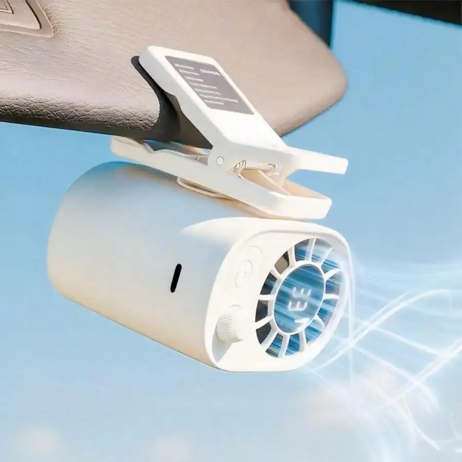 

2026 New Clip-On Mini Fan, Umbrella Clip Fan, Outdoor Portable USB Digital Display Clip-On Desktop Silent