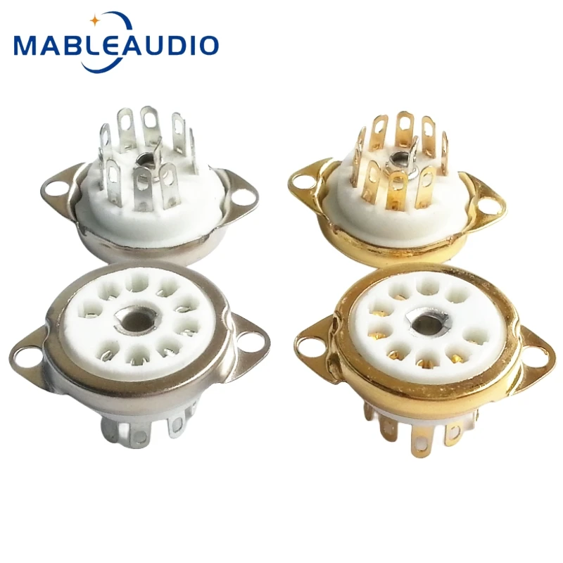 5PCS GZC9-C-1 Audio Amplifier Electronic Tube Tinned And Gold-plated Ceramic 9-pin Electronic Tube Holder