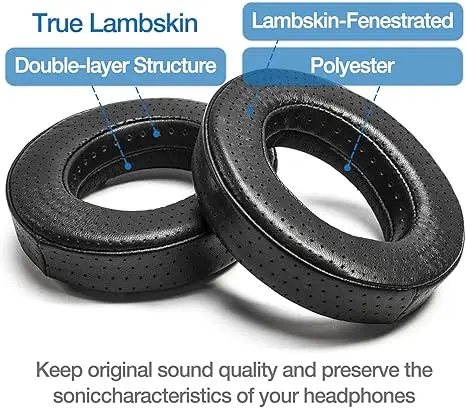 

For Focal CLEAR MG ELEGIA UTOPIA S TELLIA Headphones Lambskin Ear pad Black Perforated Sheepskin Leather Earpads