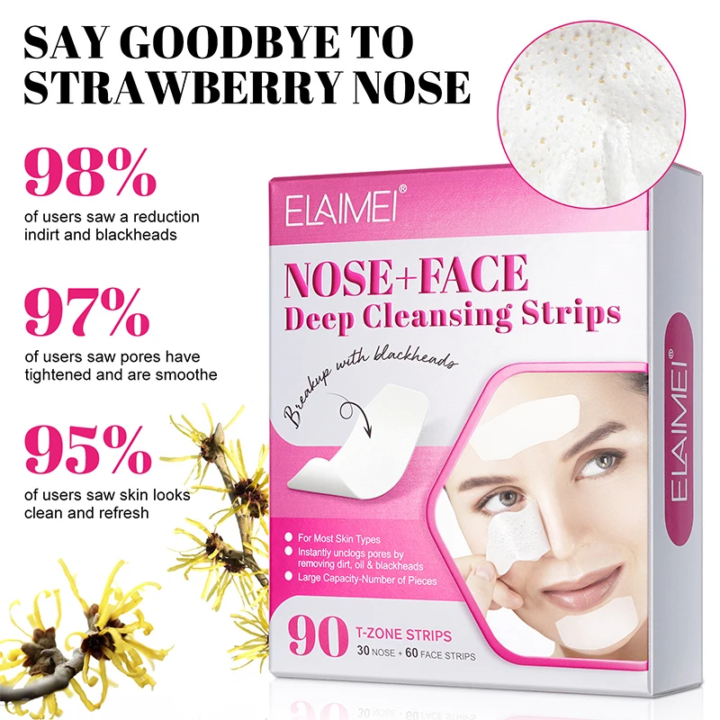 Unisex Blackhead Remove Mask Peel Nasal Strips Deep Cleansing Shrink Pore Nose Black Head Remove Sticker Skin Care Patch