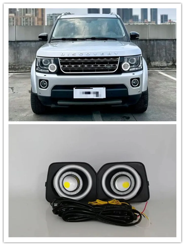 

LED Fog Lights Assembly For Land Rover Discovery 4 2012 2013 2014 2015 2016 Front Bumper Fog lamp Replacement Angel Eye Daylight