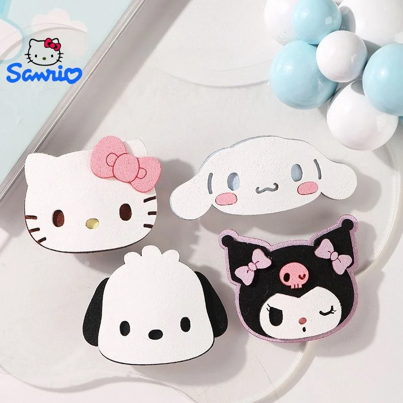 Nuevo Cinnamoroll Hello Kitty Kuromi My melody Pochacco flequillo de Velcro pegajoso Sanrio Heartbreak artefacto para el cabello para niñas de alta apariencia