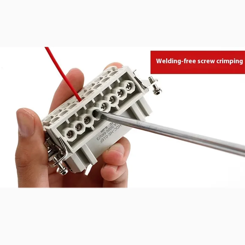 Heavy duty connector aviation plug HE-6 pin 10/16/24/32/48 core rectangular waterproof industrial plug socket inner core